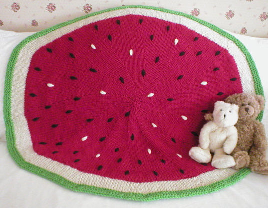 Knitting Pattern for Watermelon Baby Blanket