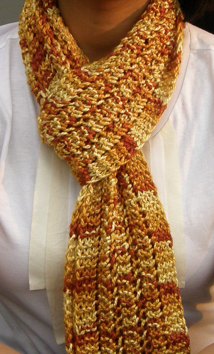 Knitting Pattern for One Row Repeat Lace Scarf
