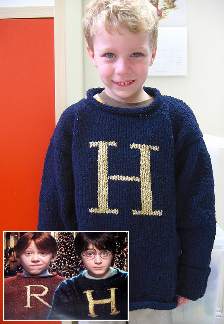 Free Knitting Pattern for Weasley Christmas Sweater