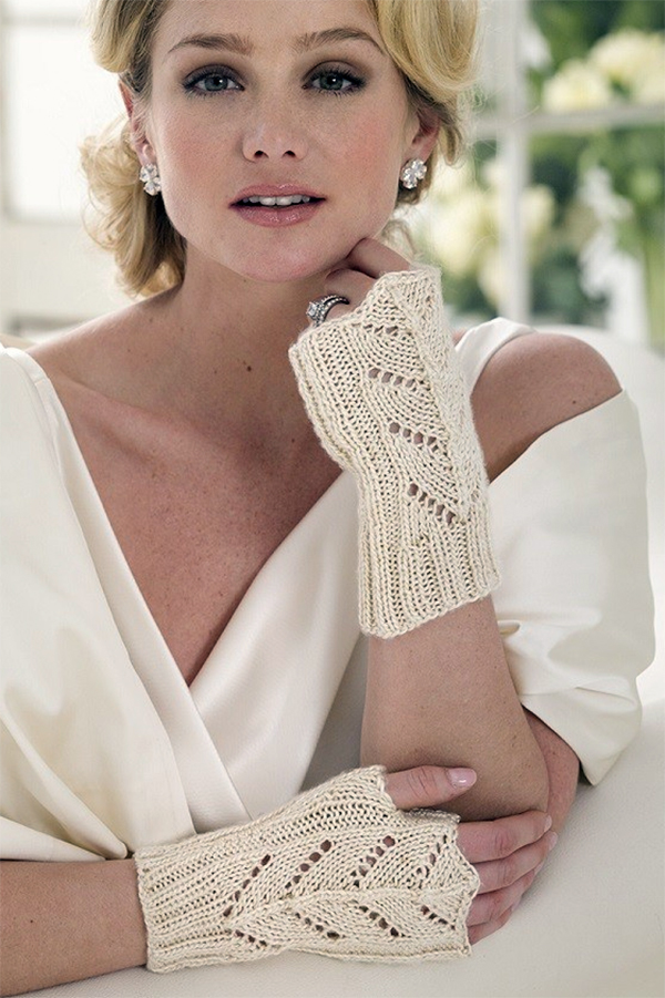 Free Knitting Pattern for Wedding Belle Lace Gloves