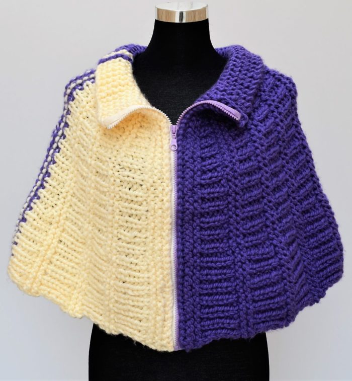 Free Knitting Pattern for Easy Wedges Cape