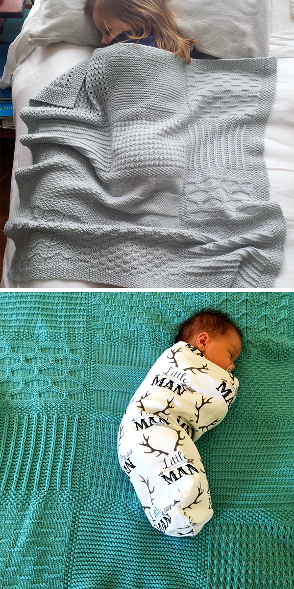 Knitting Pattern for Wee Baby Blocks Baby Blanket