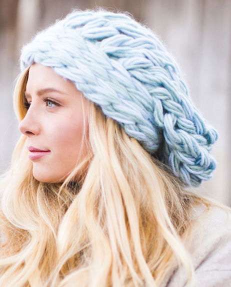 Knitting Pattern for Arm Knit Slouch Hat
