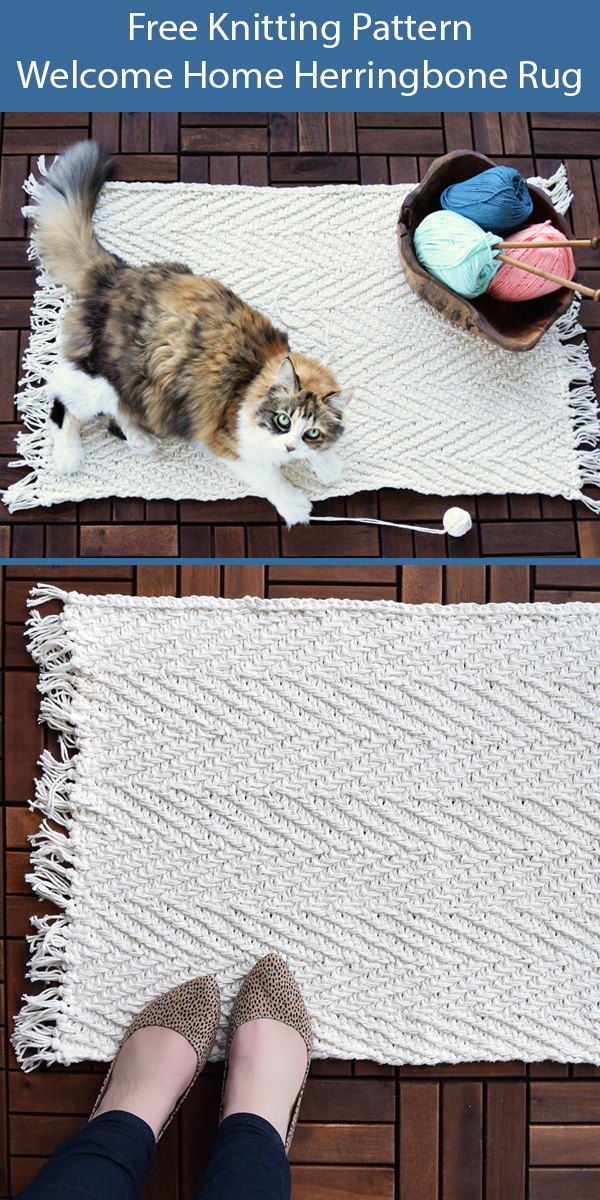 Free Knitting Pattern for Welcome Home Herringbone Rug