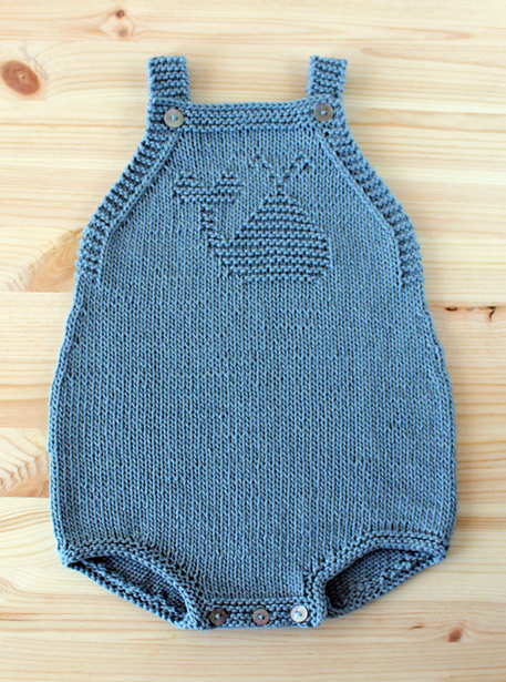 Free Knitting Pattern for Whale Baby Romper