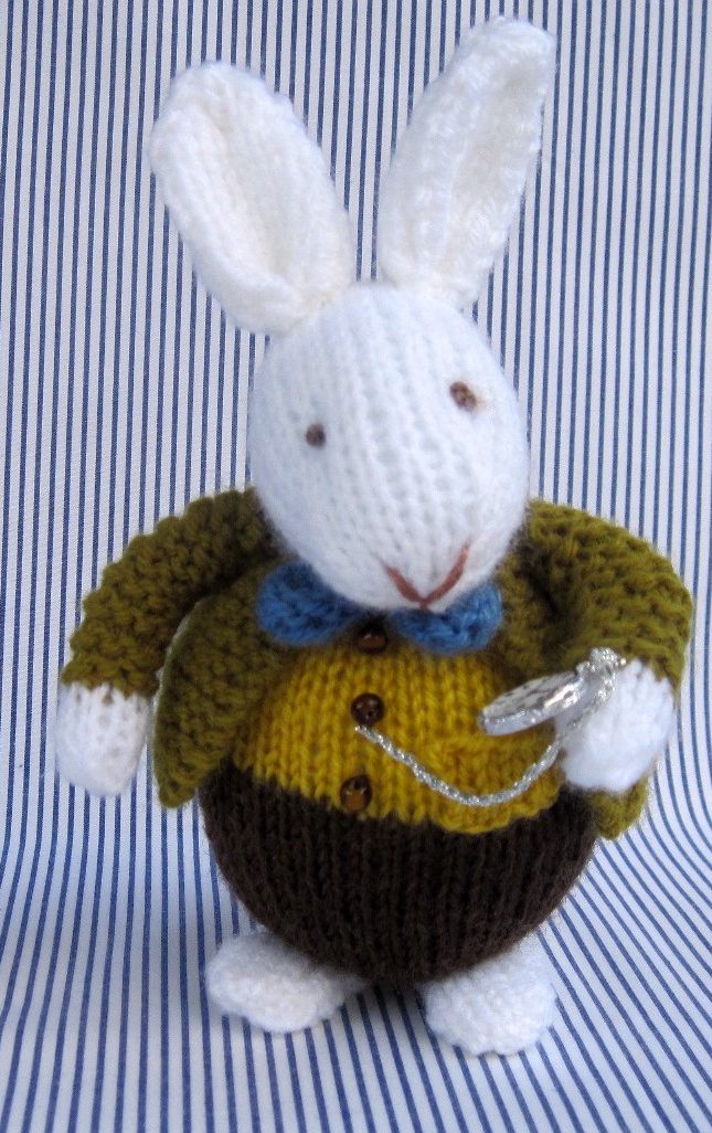 Knitting Pattern for White Rabbit Toy