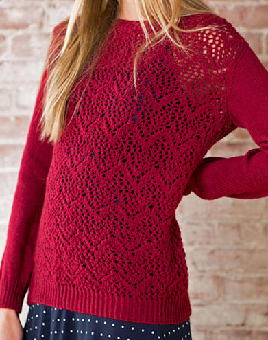 Free Knitting Pattern for Winifred Lace Pullover