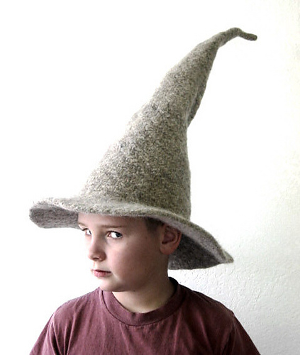 Knitting pattern for Felted Gandalf Wizard Hat and more LOTR knitting patterns