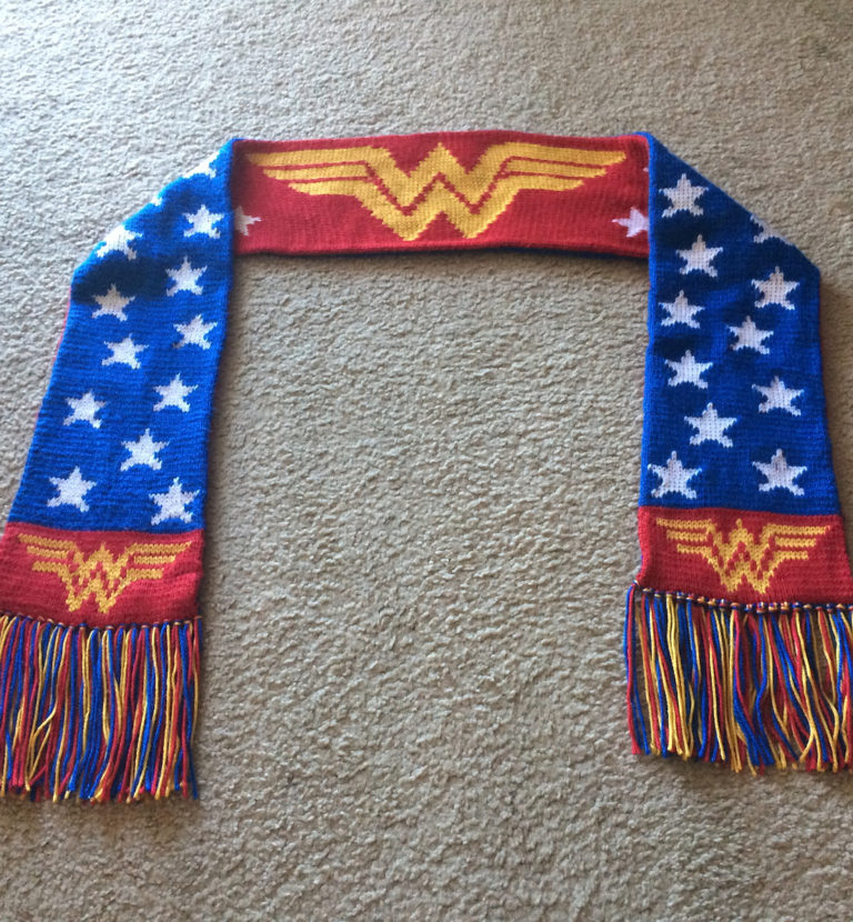 Free Knitting Pattern for Wonder Woman Scarf