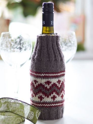 Wine Bottle Cozy Free Knitting Pattern and more cosy knitting patterns