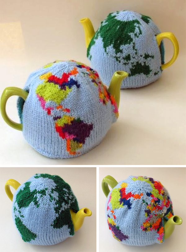 Knitting Pattern for World Tea Cosy