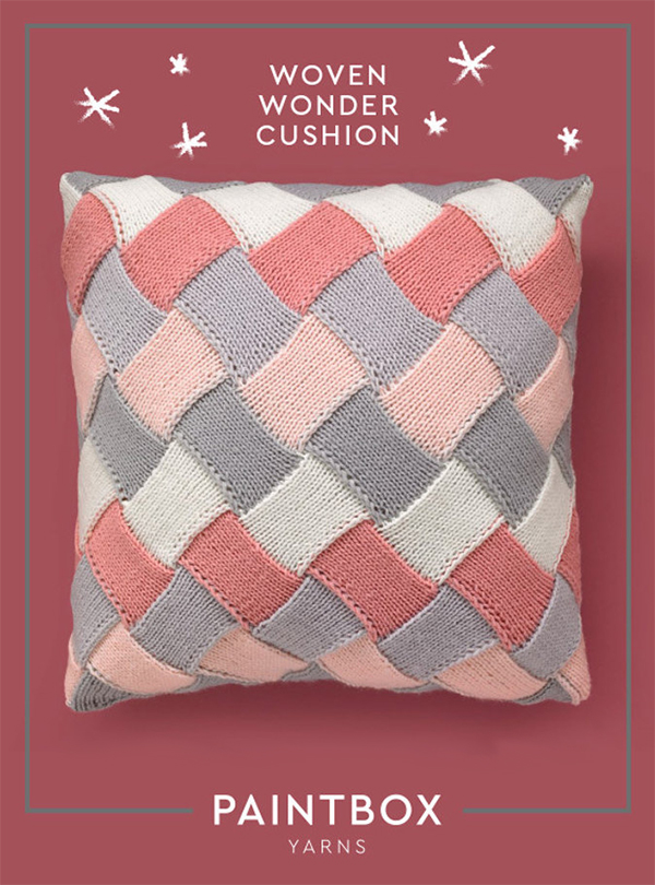 Free Knitting Pattern for Woven Wonder Cushion