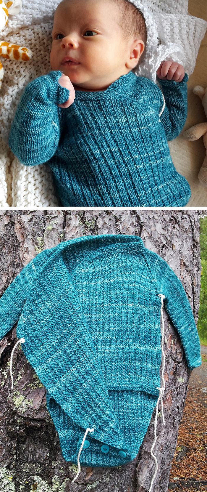 Free Knitting Pattern for Wrapover Onesie