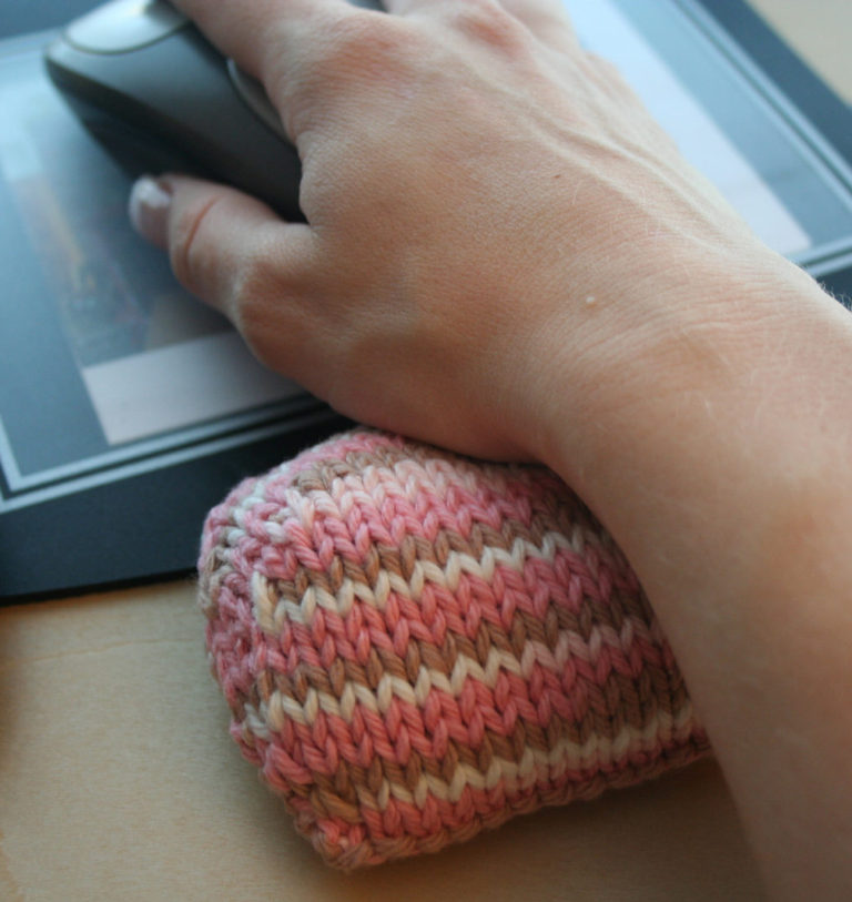 Free Knitting Pattern for Earthy Mouse Pad Wrist Pillow