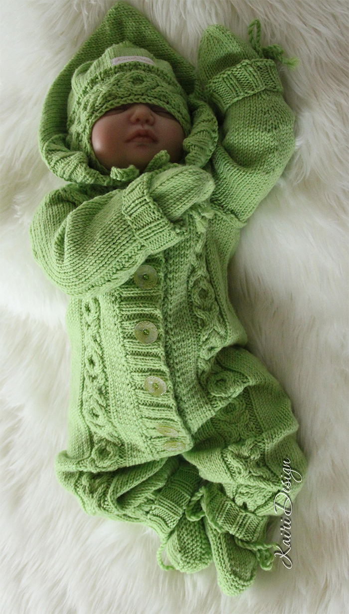 Knitting Pattern for Hugs and Kisses Baby Onesie