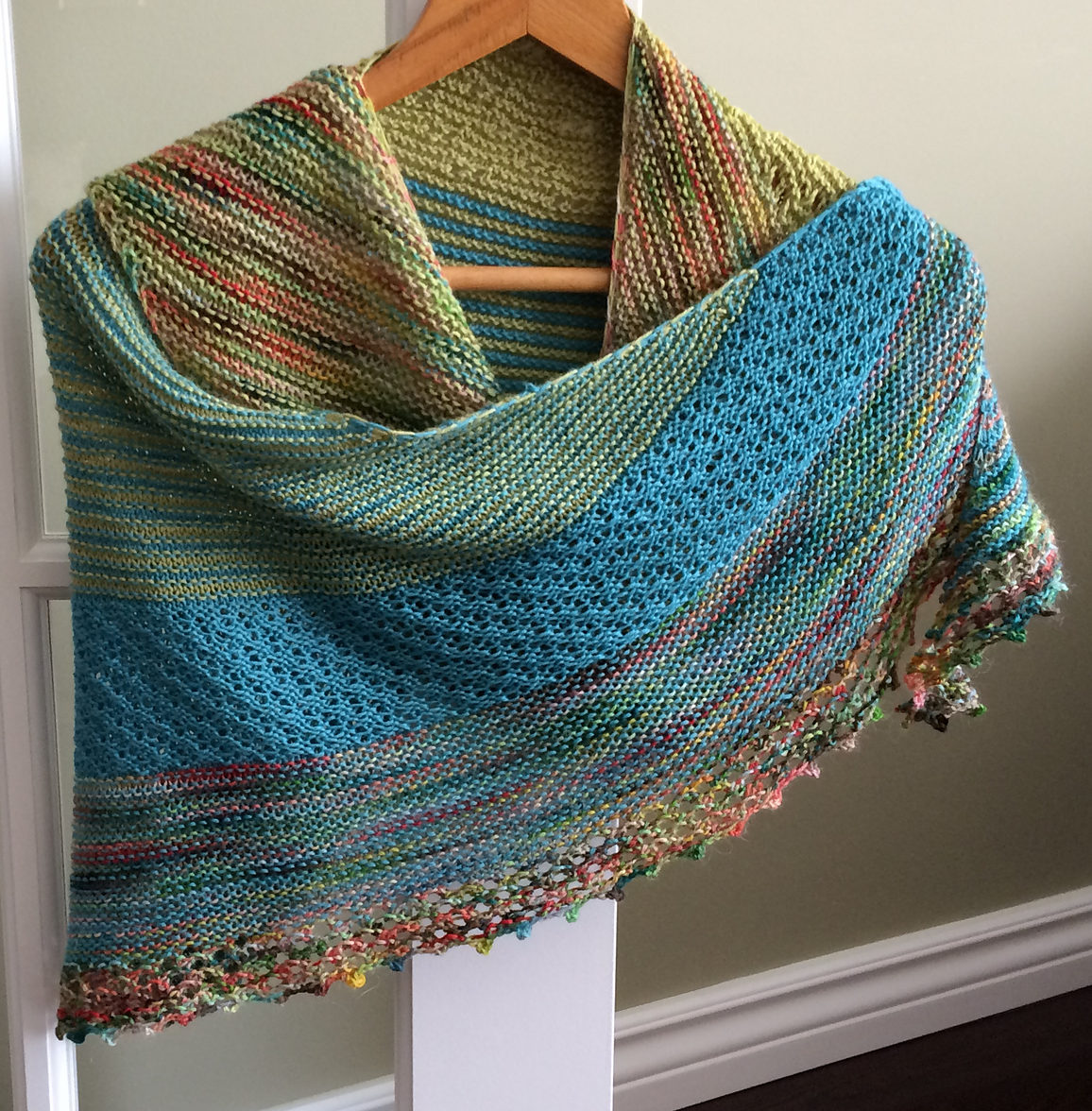 Free Knitting Pattern for Yours Truly Summer Shawl