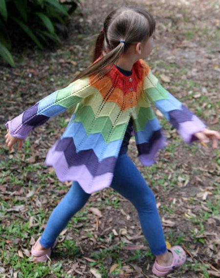 Knitting Pattern for Ziggerzagger Rainbow Jacket