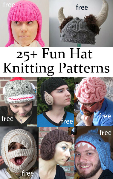Fun Hat Knitting Patterns free novelty costume hat knitting patterns