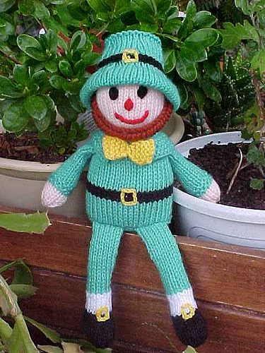Rufus the Leprechaun Doll Free Knitting Pattern | Free St. Patrick's Day Knitting Patterns at www.terrymatz.biz/intheloop/free-st-patricks-day-knitting-patterns