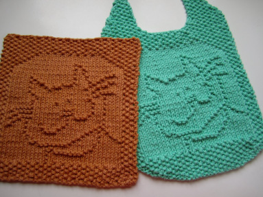 Mickey's Cat Baby Bib Free Knitting Pattern