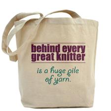 Behind every great knitter is a huge pile of yarn