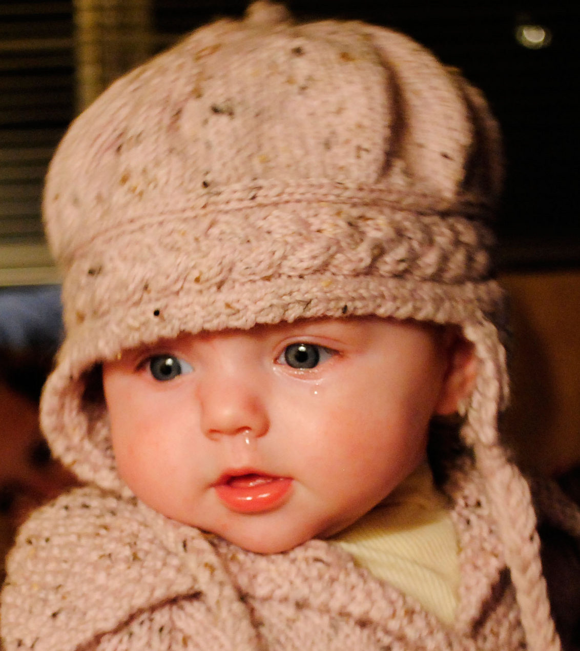 cable knit baby hat