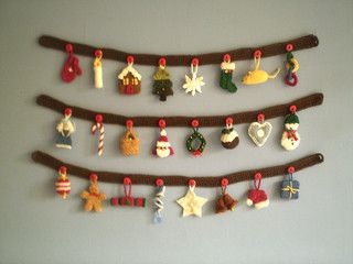 Free knitting patterns for Advent Garland by Frankie Brown and more holiday decoration knitting patterns