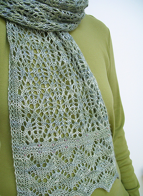 Free knitting pattern for Kernel lace scarf and more lacy scarf knitting patterns