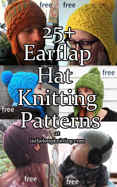 Knitting Patterns for Hats with Earflaps including aviator, chullos, ski bonnets, split brim and more. Most patterns are free.