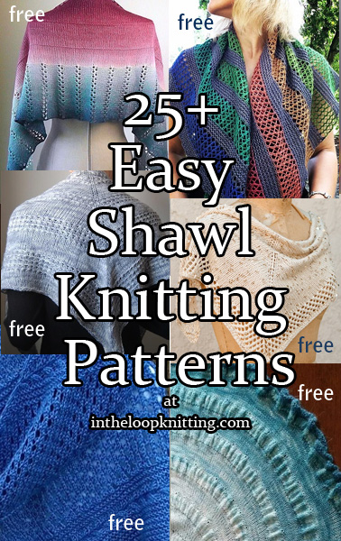 Easy knitting patterns for shawls. Most are free. Many suitable for beginners