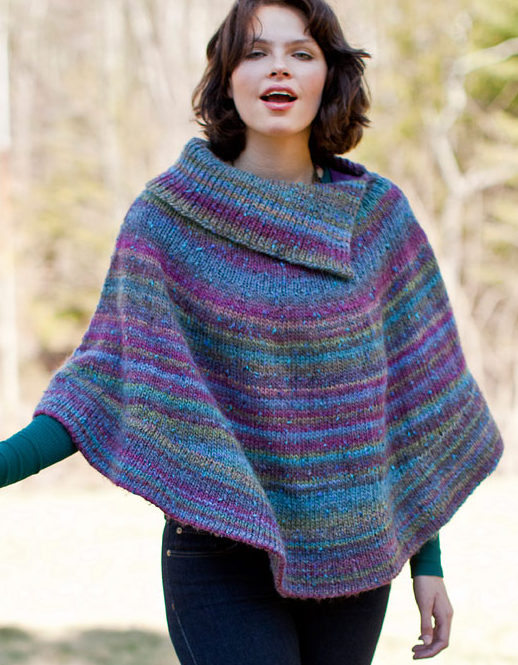 Free knitting pattern for Flutterwheel Poncho