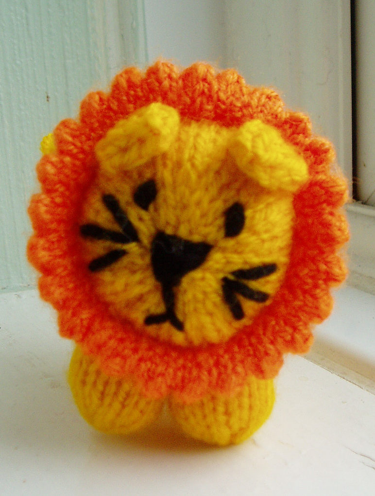 knitted lion toy