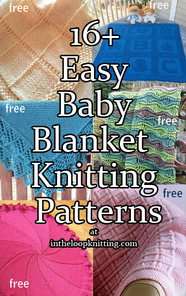 Knitting patterns for easy baby blankets. Many of the patterns are free