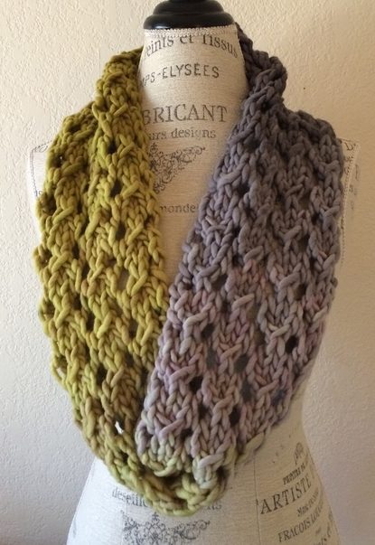 Free Knitting Pattern for Bulky Lace Cowl