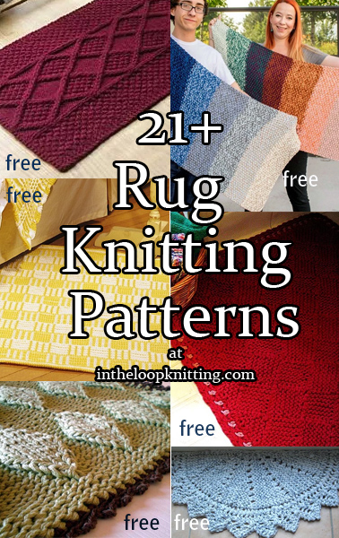 Knitting Patterns for Rugs and Mats. Most patterns are free.