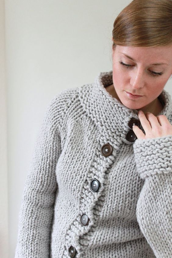 Twiggy Cardigan Knitting Pattern in Super Bulky Yarn