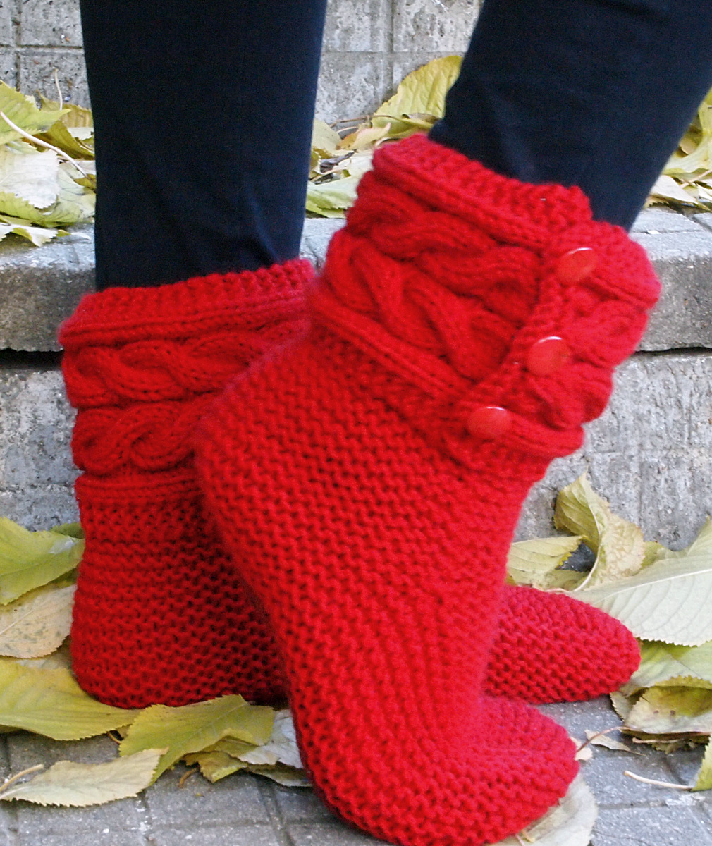 Slipper Socks and Boots Knitting Patterns | In the Loop ...
