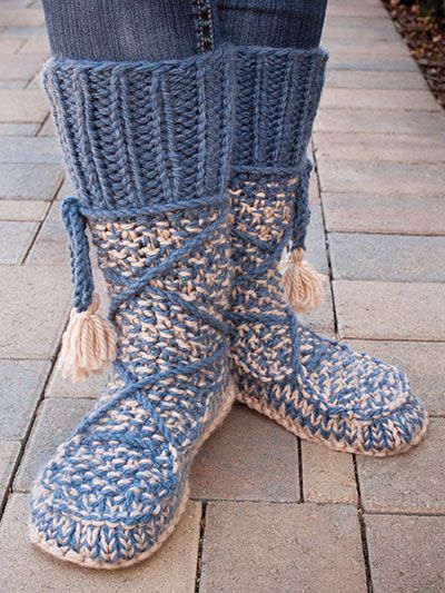 Slipper Socks and Boots Knitting Patterns | In the Loop ...