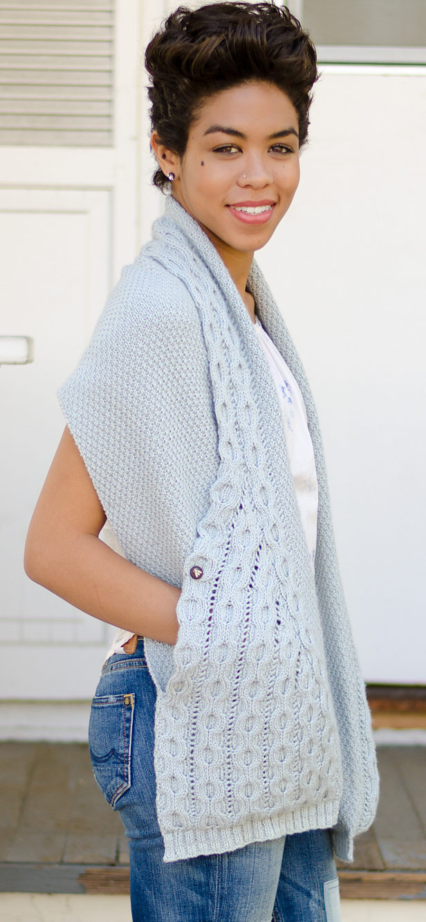 Knitting Pattern for Hugs and Cables Wrap