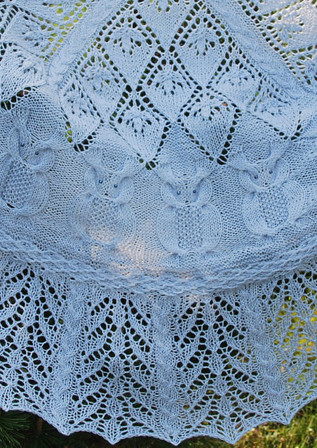 Free Knitting Pattern for Into the Woods Owl Shawl
