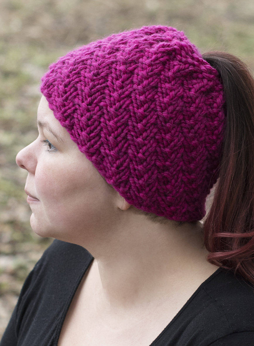 Messy Bun and Ponytail Hat Knitting Patterns | In the Loop ...