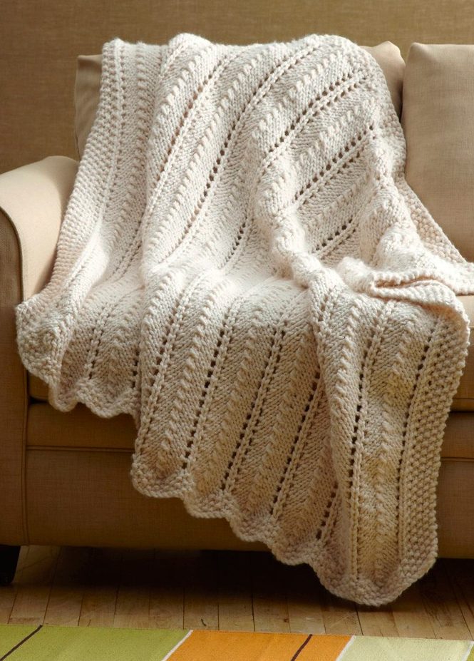 Free Knitting Pattern for Lacy Throw