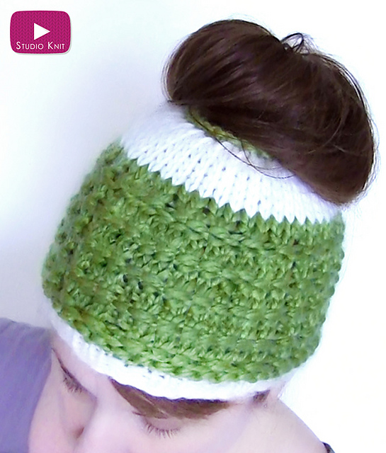 Messy Bun and Ponytail Hat Knitting Patterns In the Loop Knitting