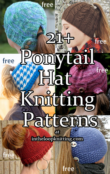 Messy Bun and Ponytail Hat Knitting Patterns