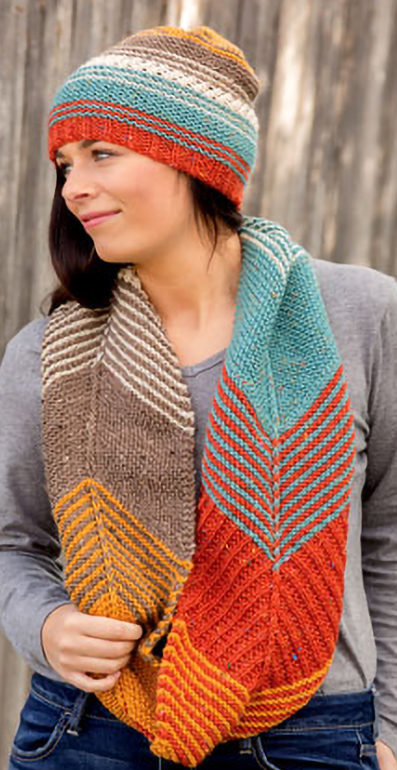 Knitting Pattern for Allegiant Hat and Cowl Set