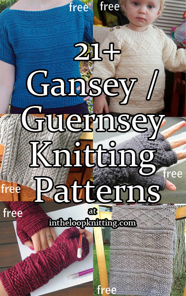 Gansey or Guernsey Knitting Patterns | In the Loop Knitting