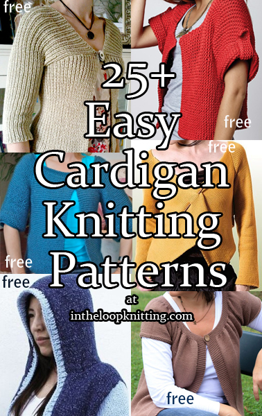 Knitting Patterns for Easy Cardigan Sweaters. Most patterns are free