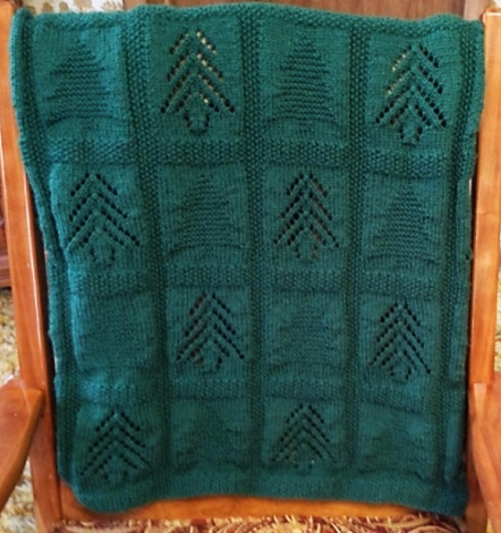 Free Knitting Pattern for Pine Tree Blanket