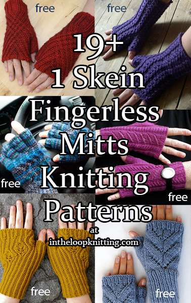 One Skein Fingerless Mitts Knitting Patterns