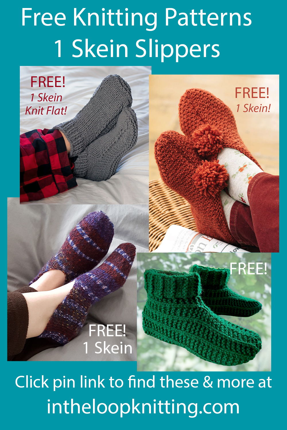 Free Slippers in One Skein Knitting Patterns. Knitting patterns for slippers knit with one skein of yarn. Many of the patterns are free.